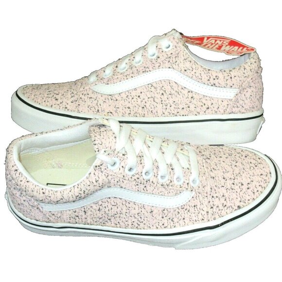 Vans Women's Old Skool Boucle Pink Speckle True White Canvas shoes Size 6 NIB - Picture 2 of 5